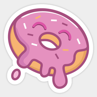 Cute cartoon donut character Sticker